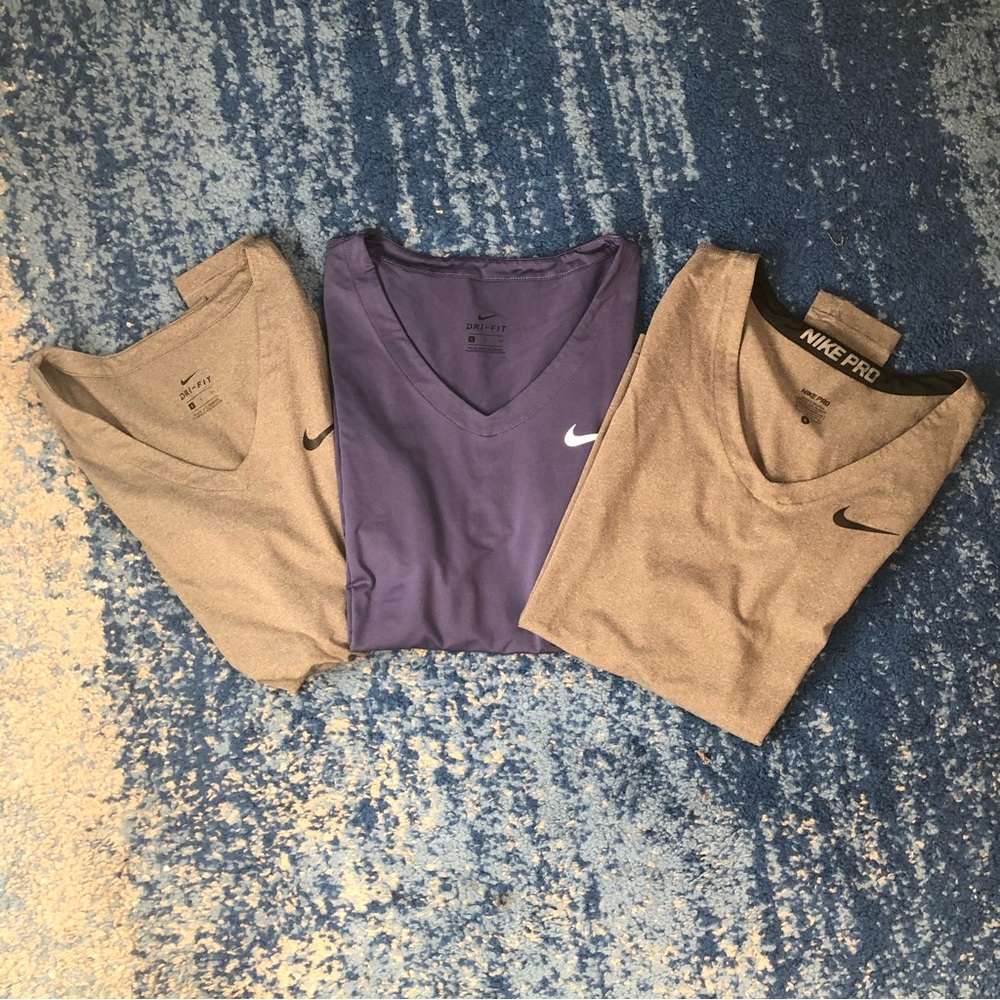 Bundle of 3 Long Sleeve Nike Workout Shirts